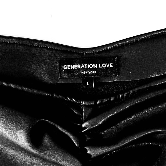 Generation Love NWT Estelle Vegan Leathet Mini Dress size L Black - Picture 3 of 13